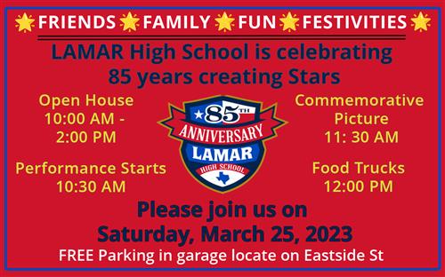 Celebrating Lamar's 85th Year anniversary